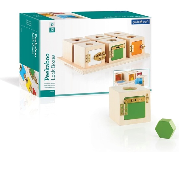 Like new guidecraft peekaboo lock boxes with storage tray - Picture 2 of 4